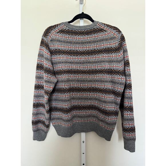 Brooks Brothers 100% Lambswool Sweater Gray Tan V-Neck Pullover Men’s Medium - Picture 3 of 5